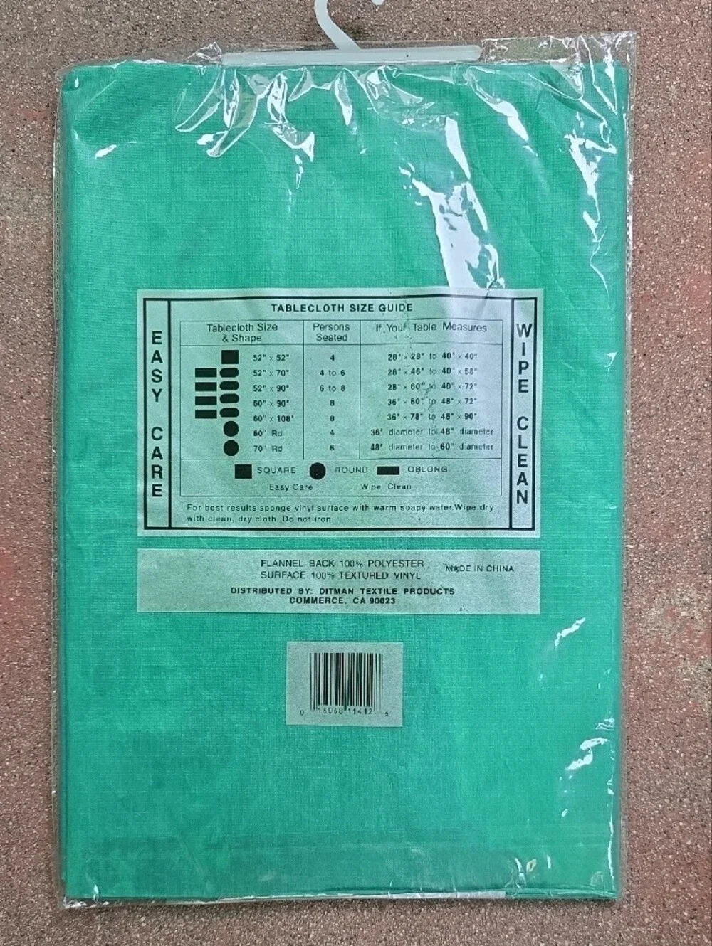 Vinyl Tablecloth - Teal